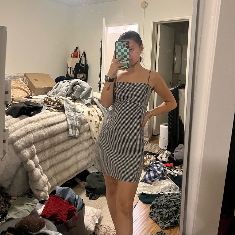 Gingham mini dress